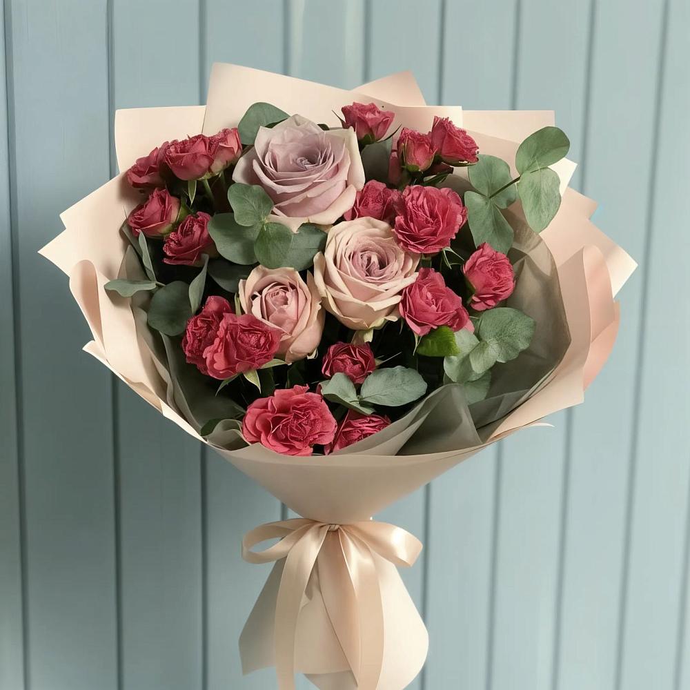 Букет цветов из: Гвоздики и Розы в Афипском