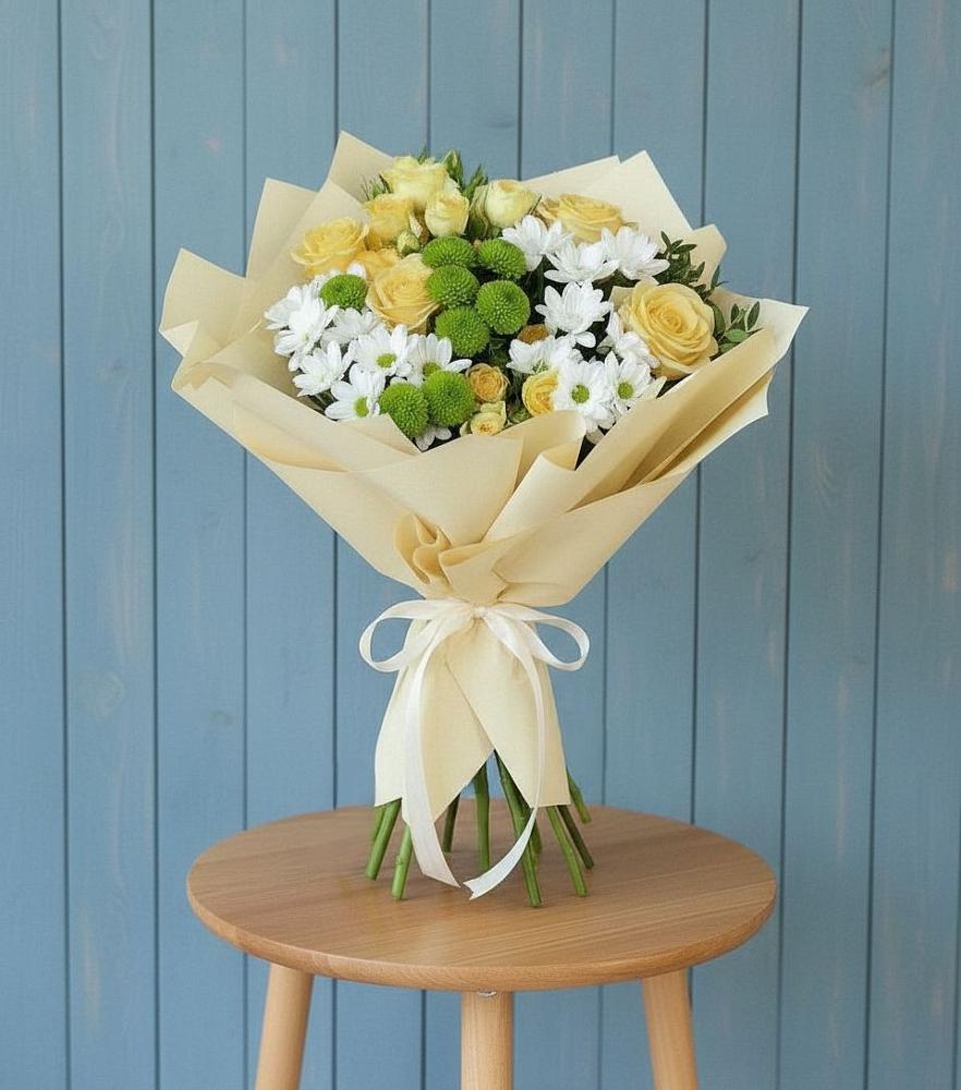 Букет цветов из: Хризантемы и Розы в Афипском