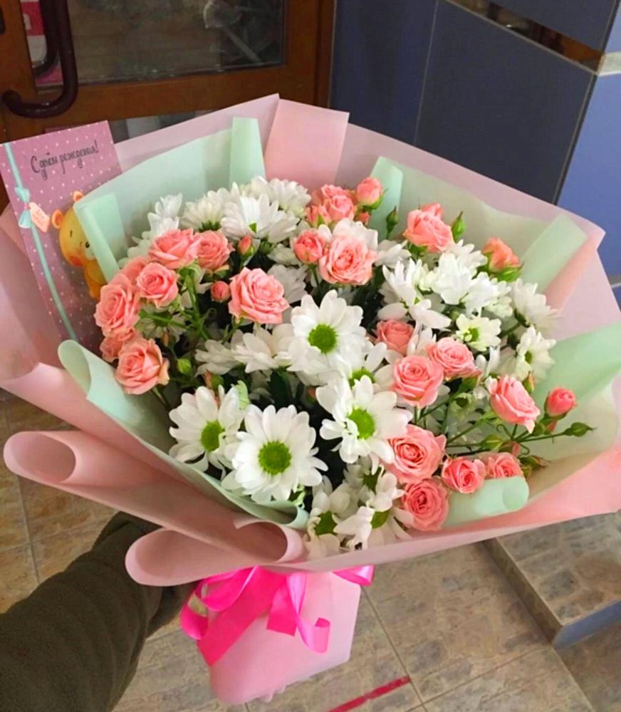 Букет цветов из: Розы и Хризантемы в Афипском