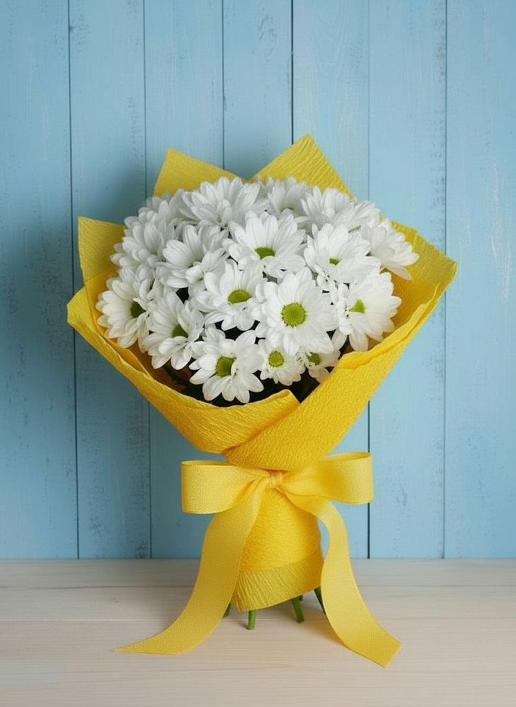 Букет Застенчивые лепестки в Афипском Букет цветов из: Хризантемы в Афипском