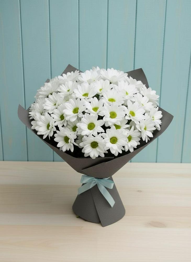 Букет белые хризантемы в Афипском Букет цветов из: Хризантемы в Афипском