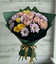 Букет цветов из:  Хризантемы и Розы в Афипском