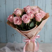 9 розовых роз в Афипском Букет цветов из:  Розы в Афипском