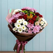 Букет цветов из:  Розы, Хризантемы и Альстромерии #REPLACE_PRED# Афипском