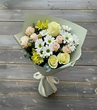 Букет цветов из:  Альстромерии, Розы и Хризантемы в Афипском